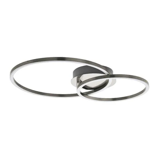 Plafonnier Eglo Mottafollone Led Nickel Mat, 1 Lumiere, Changeur De Couleurs