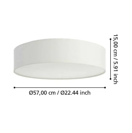 Plafonnier Eglo Romao-Z Led Blanc, 1 Lumiere, Changeur De Couleurs