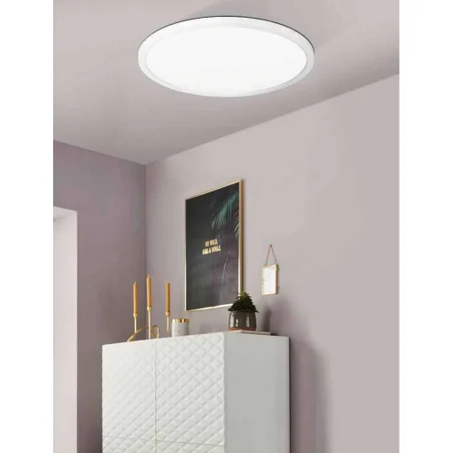 Plafonnier Eglo Rovito-Z Led Blanc, 1 Lumiere, Changeur De Couleurs