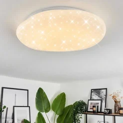 Plafonnier Esgos Led Blanc, 1 Lumiere, Telecommandes