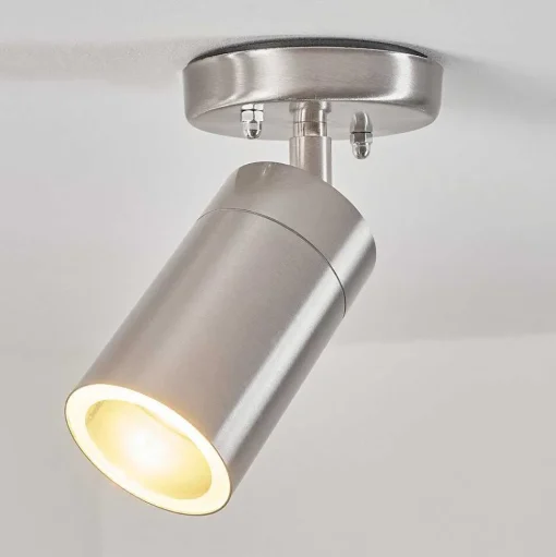 Plafonnier Exterieur Bessiebelle Acier Inoxydable, Blanc, 1 Lumiere