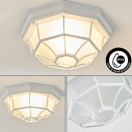 Plafonnier Exterieur Ibacache Blanc, 1 Lumiere