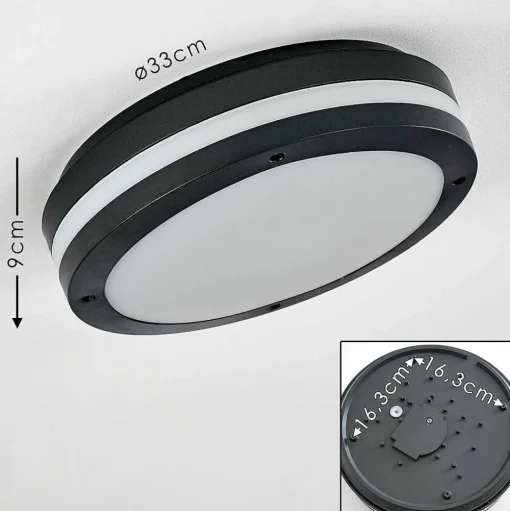 Plafonnier Exterieur Wollongong Led Anthracite, 1 Lumiere