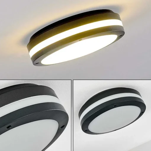 Plafonnier Exterieur Wollongong Led Anthracite, 1 Lumiere