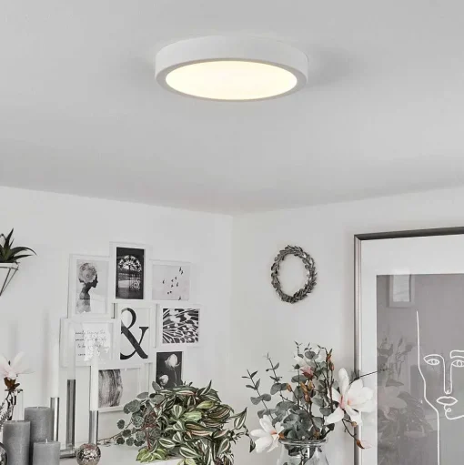 Plafonnier Finsrud Led Blanc, 1 Lumiere