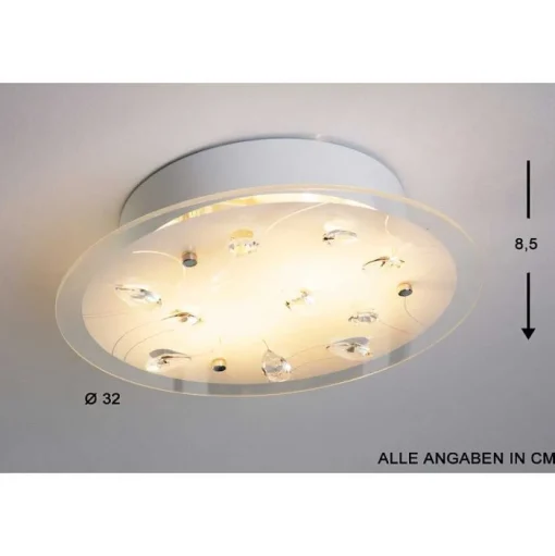 Plafonnier 2Flg. Blanc, 2 Lumieres
