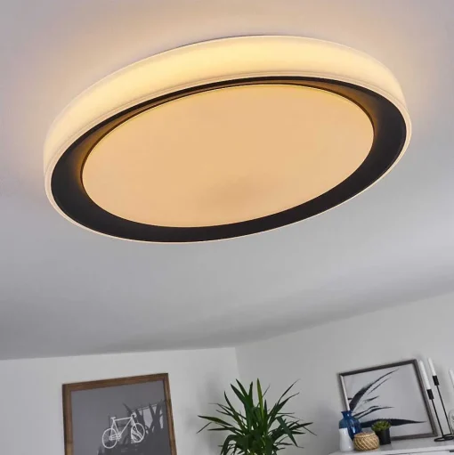 Plafonnier Gladstone Led Noir, Blanc, 1 Lumiere, Telecommandes