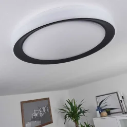 Plafonnier Gladstone Led Noir, Blanc, 1 Lumiere, Telecommandes