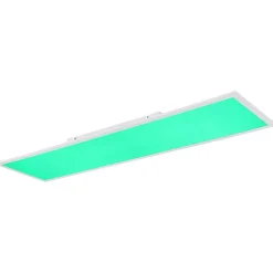 Plafonnier Globo Doro Led Blanc, 2 Lumieres, Telecommandes, Changeur De Couleurs