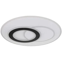 Plafonnier Globo Jacques Led Noir, Blanc, 1 Lumiere, Telecommandes