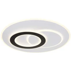 Plafonnier Globo Jacques Led Noir, Blanc, 1 Lumiere, Telecommandes
