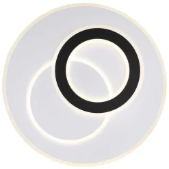 Plafonnier Globo Jacques Led Noir, Blanc, 1 Lumiere, Telecommandes