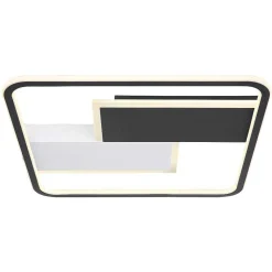 Plafonnier Globo Jenna Led Noir, Blanc, 1 Lumiere, Telecommandes