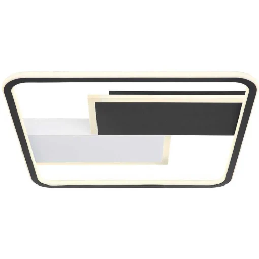 Plafonnier Globo Jenna Led Noir, Blanc, 1 Lumiere, Telecommandes