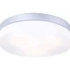 Plafonnier Globo Vranos Acier Inoxydable, Argente, Blanc, 3 Lumieres