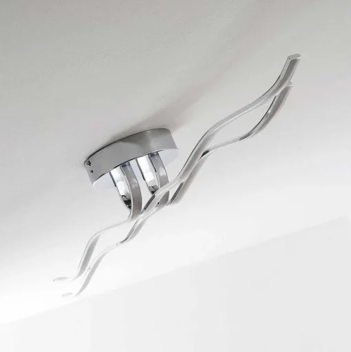 Plafonnier Globo Wave Led Chrome, 1 Lumiere