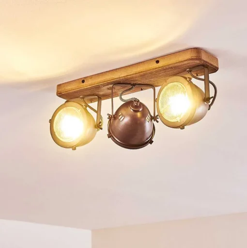 Plafonnier Glostrup Brun, Acier Inoxydable, 3 Lumieres