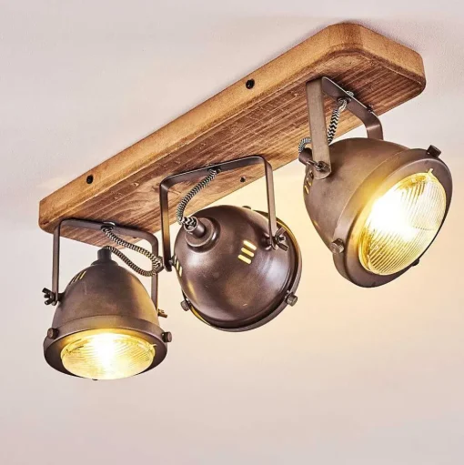Plafonnier Glostrup Brun, Acier Inoxydable, 3 Lumieres