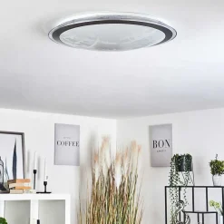 Plafonnier Gorgonta Led Blanc, 2 Lumieres, Telecommandes, Changeur De Couleurs