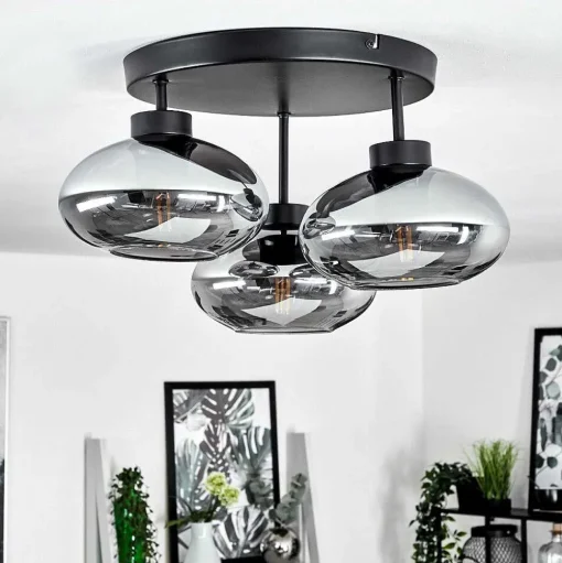 Plafonnier Haikala Noir, 3 Lumieres