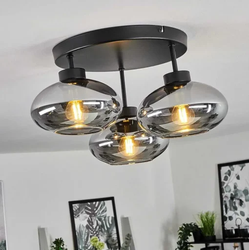 Plafonnier Haikala Noir, 3 Lumieres
