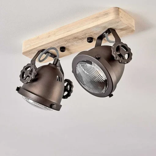 Plafonnier Herford Bois Clair, 2 Lumieres