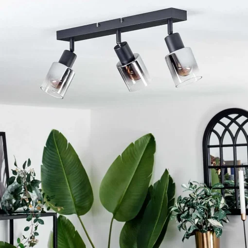 Plafonnier Leteque Noir, 3 Lumieres