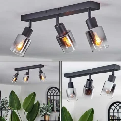 Plafonnier Leteque Noir, 3 Lumieres
