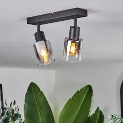Plafonnier Leteque Noir, 2 Lumieres