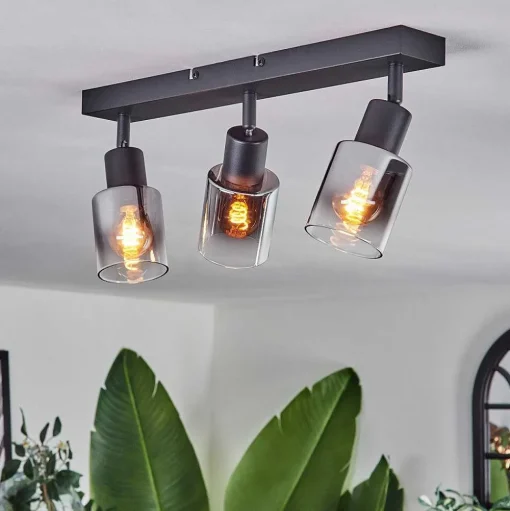 Plafonnier Leteque Noir, 3 Lumieres