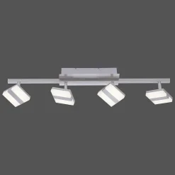 Plafonnier Leuchten-Direkt Lolasmart-Sabi Led Nickel Mat, 4 Lumieres, Telecommandes, Changeur De Couleurs