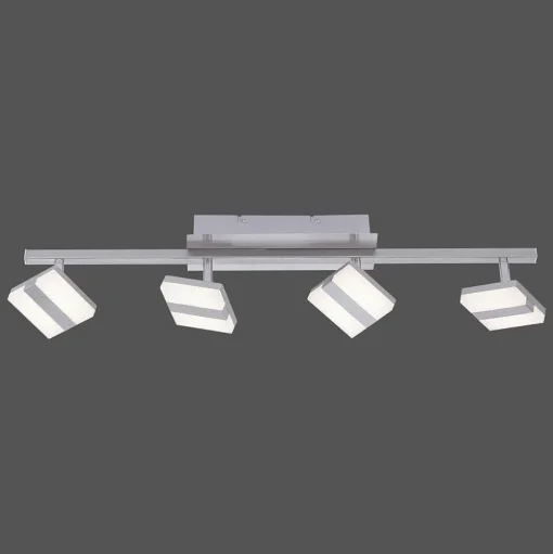 Plafonnier Leuchten-Direkt Lolasmart-Sabi Led Nickel Mat, 4 Lumieres, Telecommandes, Changeur De Couleurs