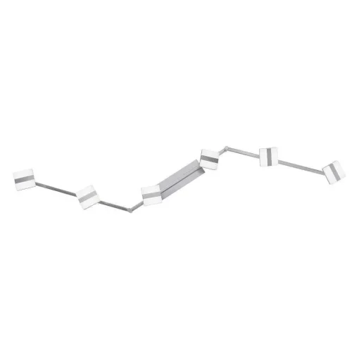 Plafonnier Leuchten-Direkt Sabi Led Nickel Mat, 6 Lumieres, Telecommandes, Changeur De Couleurs
