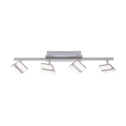 Plafonnier Leuchten-Direkt Lolasmart-Sabi Led Nickel Mat, 4 Lumieres, Telecommandes, Changeur De Couleurs