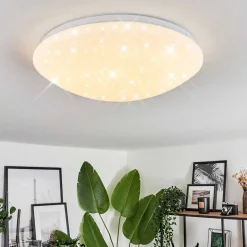 Plafonnier Melres Led Blanc, 1 Lumiere, Telecommandes