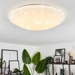 Plafonnier Melres Led Blanc, 1 Lumiere, Telecommandes