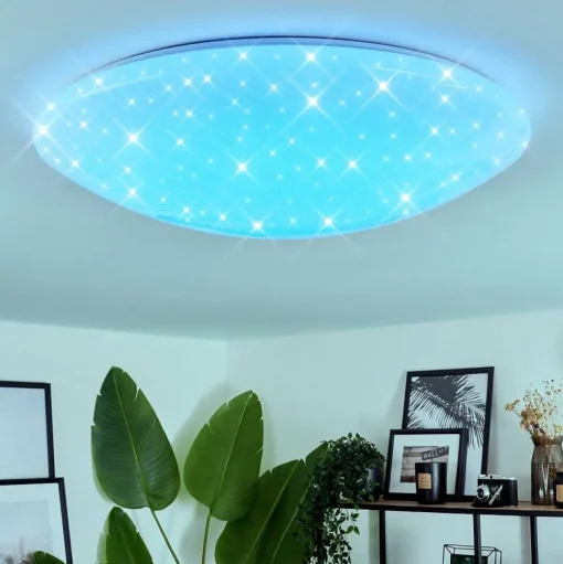 Plafonnier Melres Led Blanc, 1 Lumiere, Telecommandes