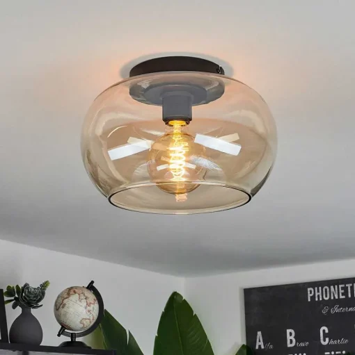 Plafonnier Molloy Ambre, 1 Lumiere