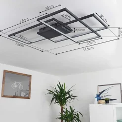 Plafonnier Momahaki Led Anthracite, 1 Lumiere, Telecommandes
