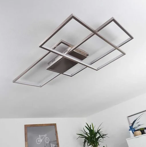 Plafonnier Momahaki Led Chrome, 1 Lumiere, Telecommandes