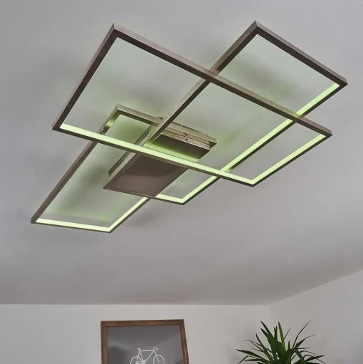 Plafonnier Momahaki Led Chrome, 1 Lumiere, Telecommandes