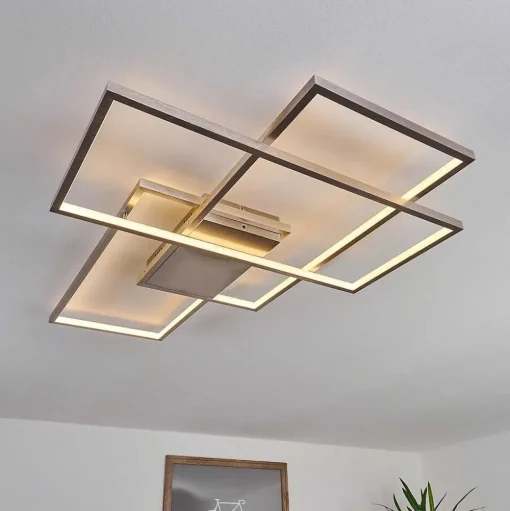 Plafonnier Momahaki Led Chrome, 1 Lumiere, Telecommandes