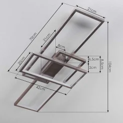 Plafonnier Momahaki Led Nickel Mat, 1 Lumiere, Telecommandes