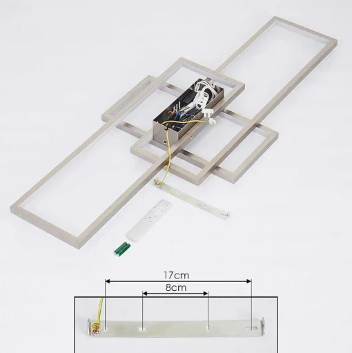Plafonnier Momahaki Led Nickel Mat, 1 Lumiere, Telecommandes