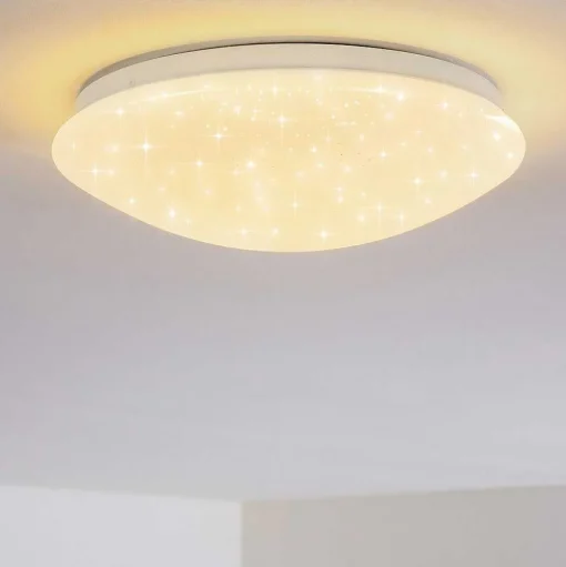 Plafonnier Norton Star Led Blanc, 1 Lumiere, Telecommandes, Changeur De Couleurs