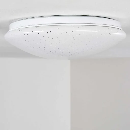 Plafonnier Norton Star Led Blanc, 1 Lumiere, Telecommandes, Changeur De Couleurs