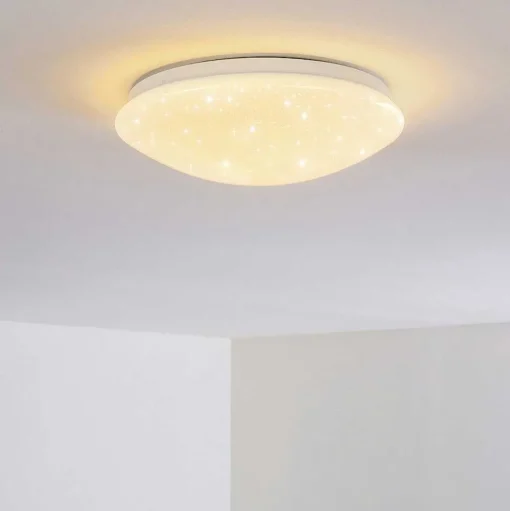 Plafonnier Norton Star Led Blanc, 1 Lumiere, Telecommandes, Changeur De Couleurs