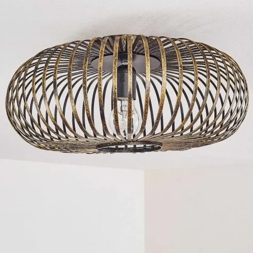 Plafonnier Oravi Noir Dore, 1 Lumiere