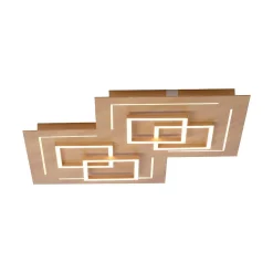 Plafonnier Paul Neuhaus Q-Linea Led Bois Clair, 8 Lumieres, Telecommandes