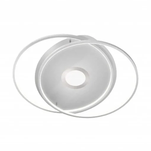 Plafonnier Paul Neuhaus Q-Amira Led Acier Brosse, 1 Lumiere, Telecommandes